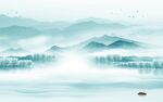新中式简约风山水画 tif分层