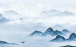 简约山水客厅背景 TIF分层