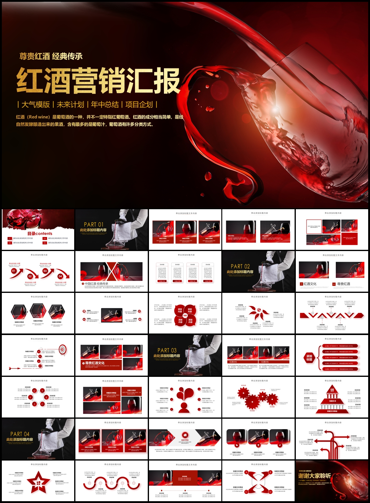 红酒营销汇报PPT模板