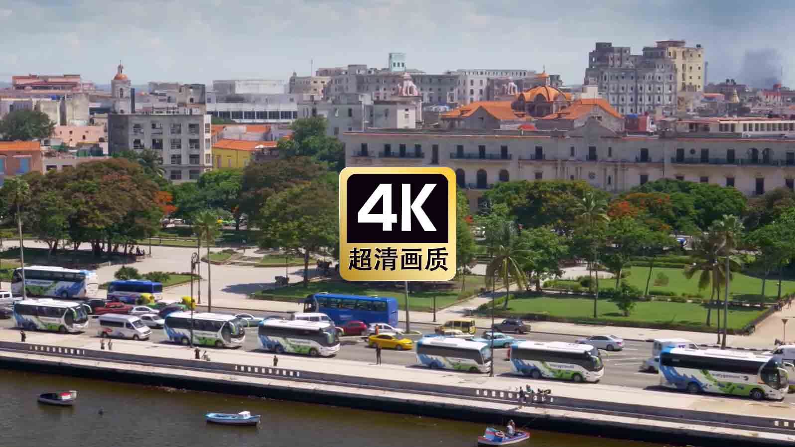 短视频素材海滨城市街道车流