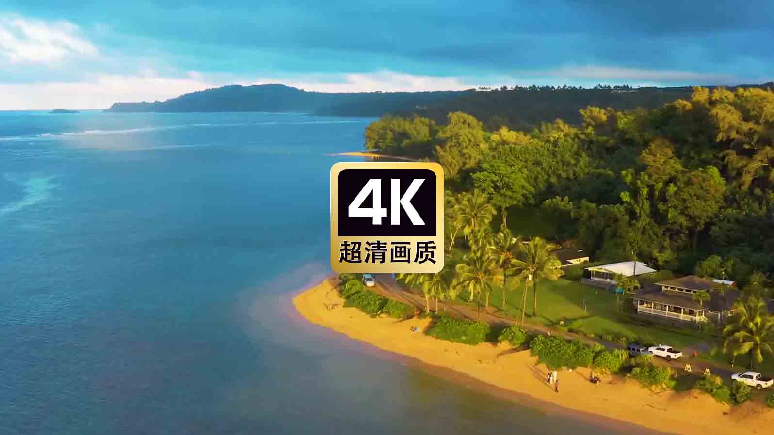  短视频素材航拍海岛丛林美景