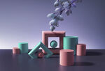 C4D展台活动海报背景PSD