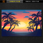 黄昏海滩风景