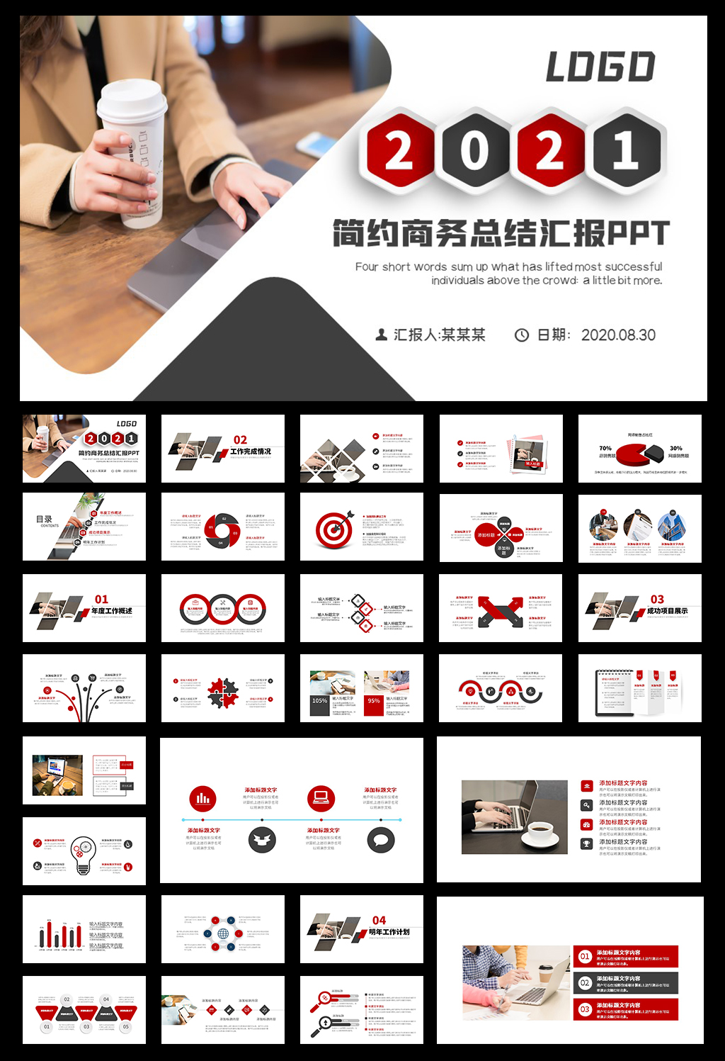 高端大气工作总结汇报PPT模板