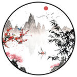 圆形山水画