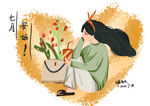 美女手绘