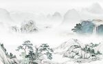 新中式风景山水 tif文件分层