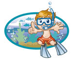 儿童潜水游泳