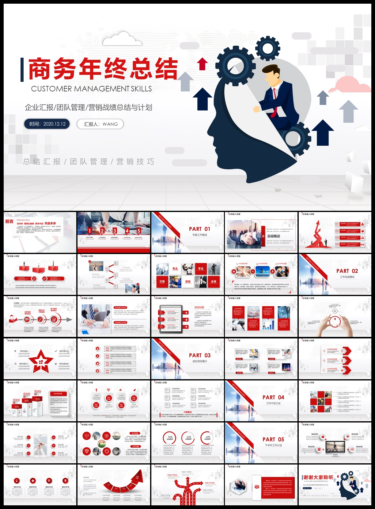 商务年终工作总结PPT