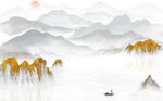 新中式山水背景墙