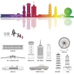 阜阳地标建筑矢量设计
