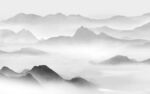 高档 灰色山水 TIF分层画 