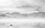 中国风灰色意境山水 TIF分层