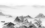 最新 灰色客厅山水 TIF分层
