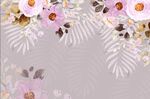 水彩手绘花卉壁画