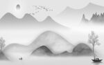 别墅意境灰色山水 TIF分层