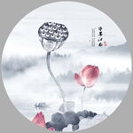 圆形山水画