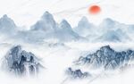 新中式山水背景墙