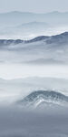 蓝色玄关画山水 文件分层  
