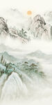 中国风无框画玄关 分层文件  