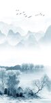 中国风意境玄关山水 TIF分层