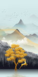 豪华玄关画山水 TIF分层图