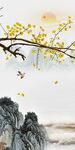 银杏玄关山水 TIF 分层画
