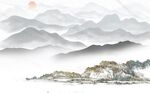 新中式山水背景墙