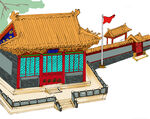传统古建筑 老北京 手绘古建筑