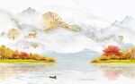 新中式山水背景墙