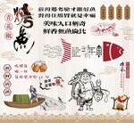 烤鱼壁画