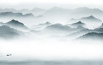 中式背景墙山水 tif分层 