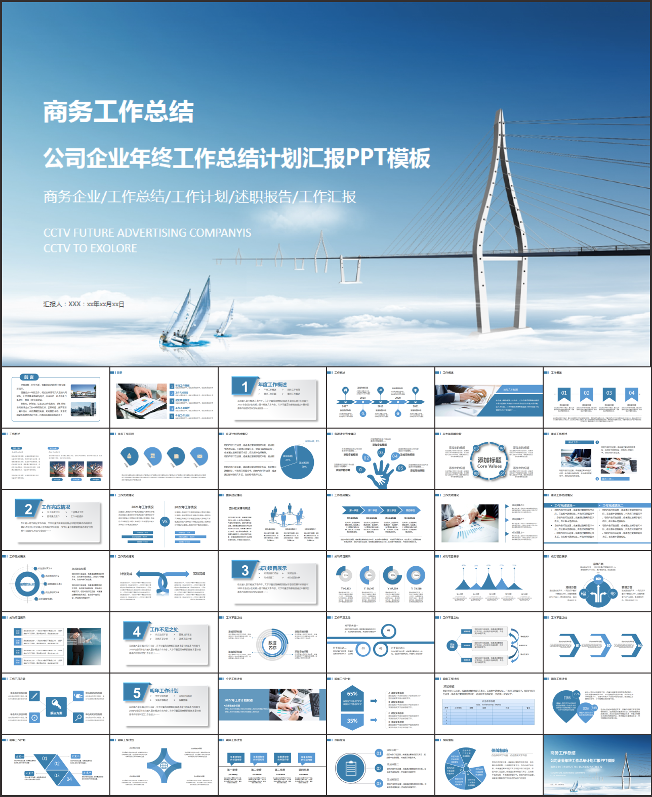 商务工作总结汇报动态PPT