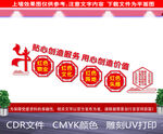 红色物业楼道文化墙