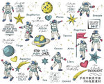 手绘宇航员宇宙元素