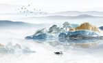 新中式山水背景墙