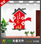 党建引领红色物业文化墙