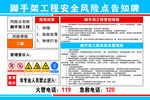 脚手架工程安全风险点告知牌