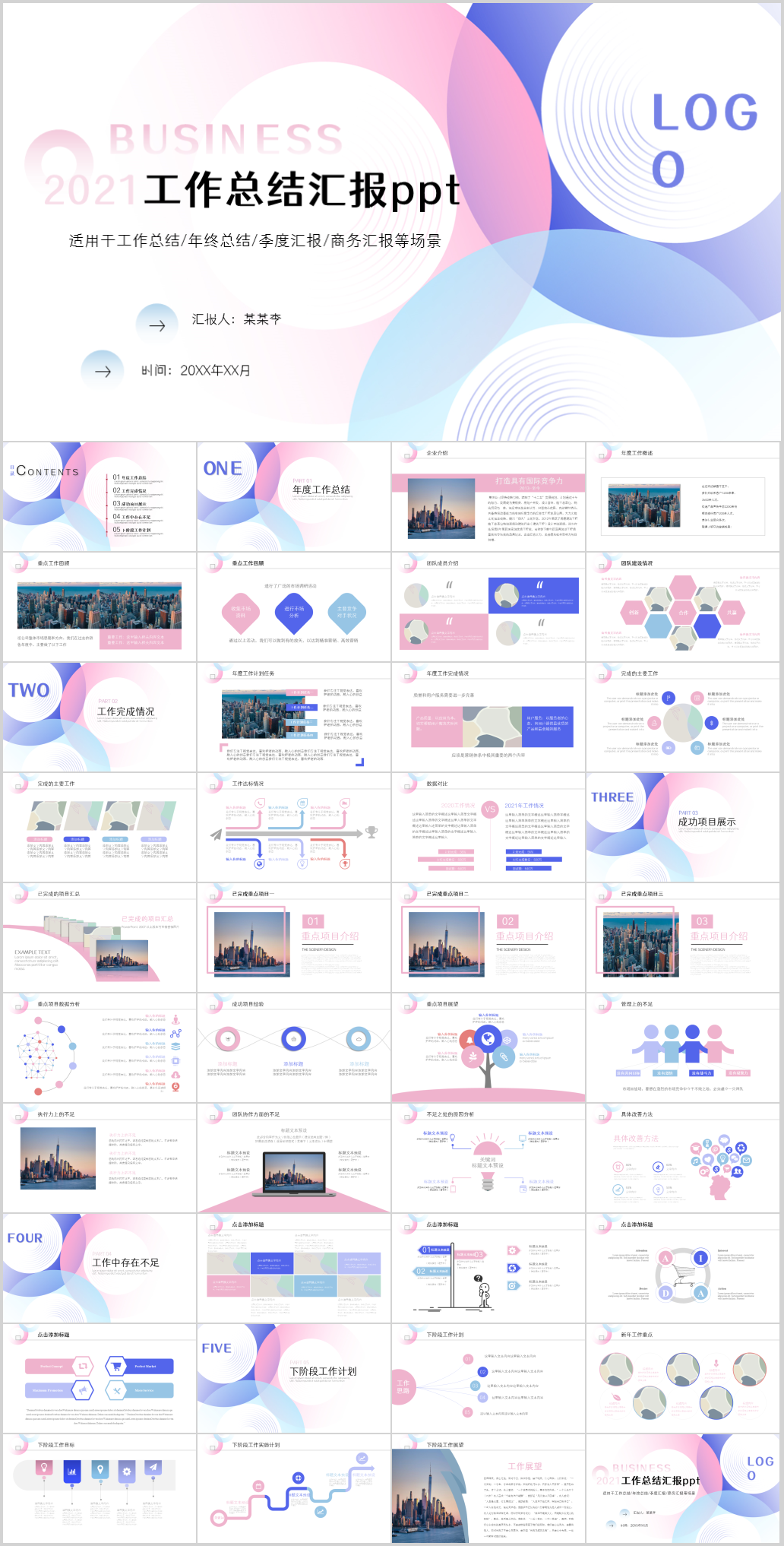 2021年终商务总结PPT