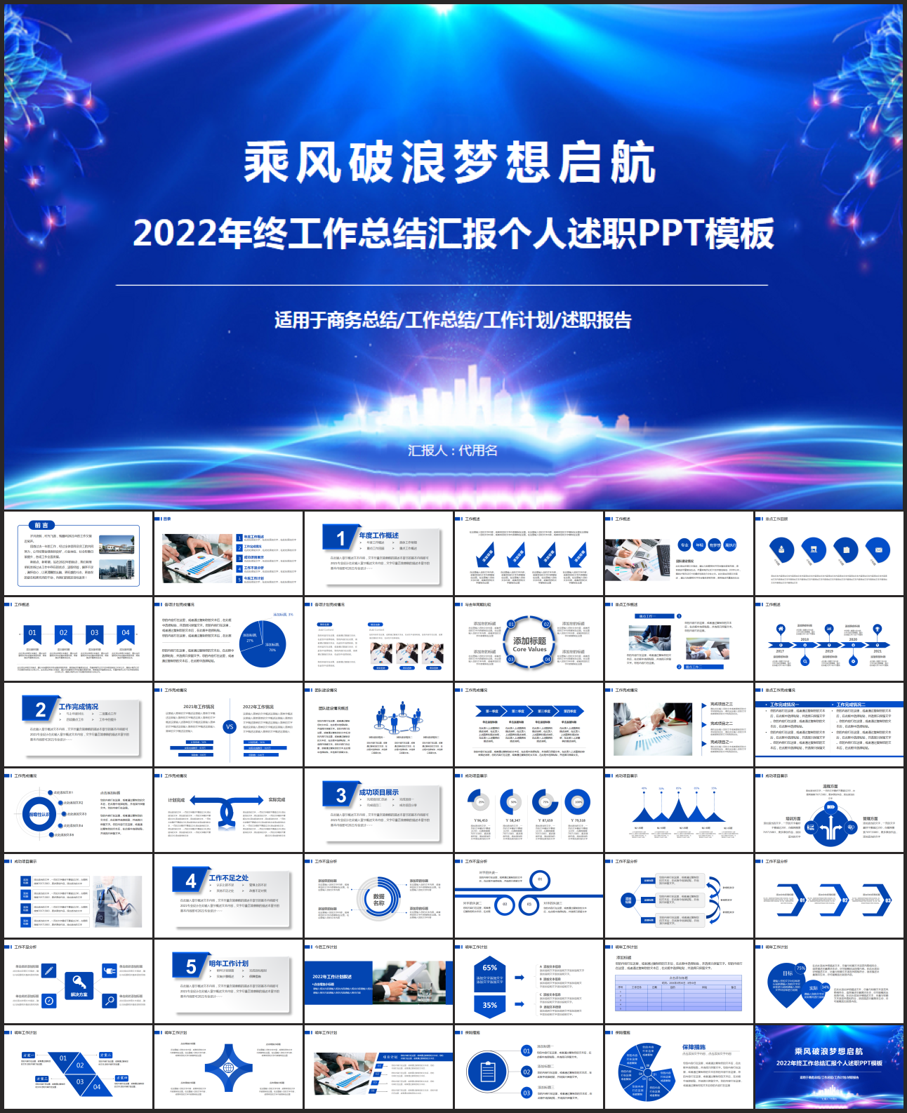简约商务总结汇报PPT模板