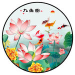 九鱼图装饰画