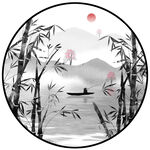 新式水墨竹子装饰画