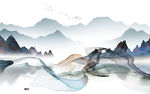 新款 现代客厅山水 TIF分层