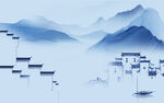 简约 无框画山水 tif分层图