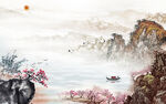 高档 无框画山水 tif分层图