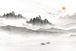 山水旭日东升
