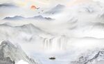 流水生财新中式背景墙