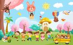 卡通幼儿园背景墙