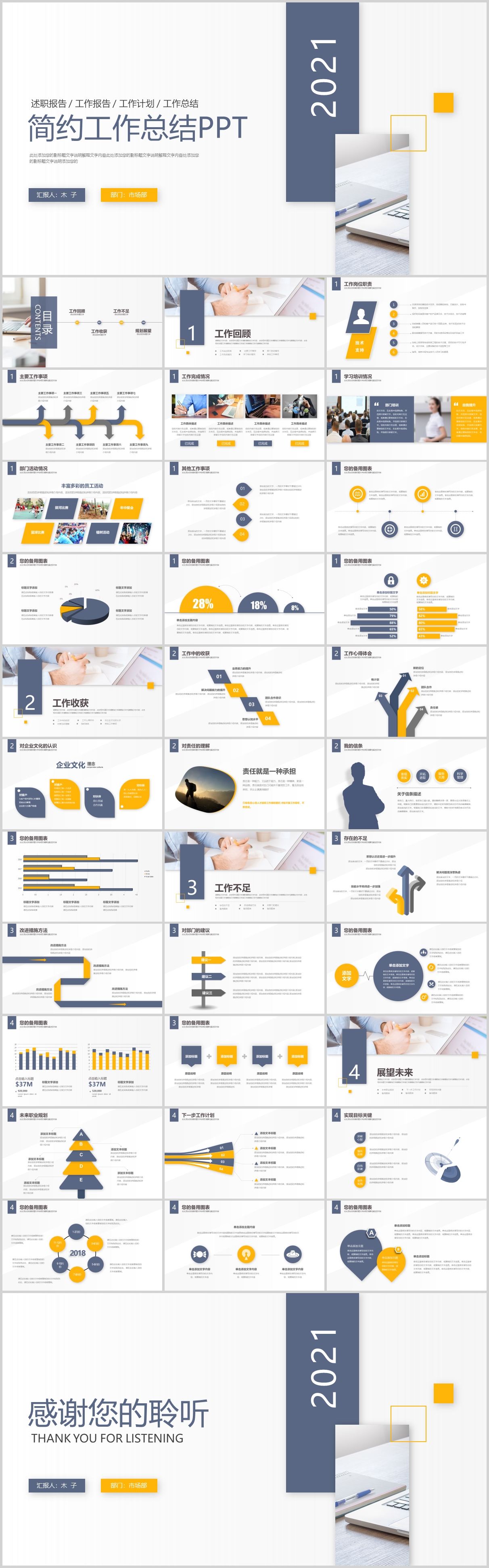 简约商务工作总结年终总结PPT