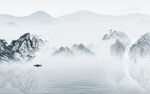 新中式山水简约画 TIF分层图